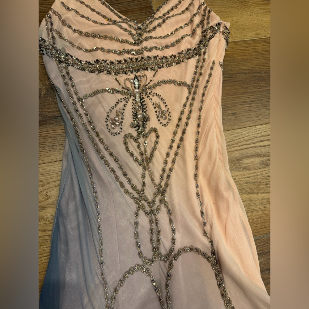Vintage Y2K 100% Silk Beaded Dress Vintage Beaded Dress Prom Dress Sue Wong Prom - Picture 5 of 17